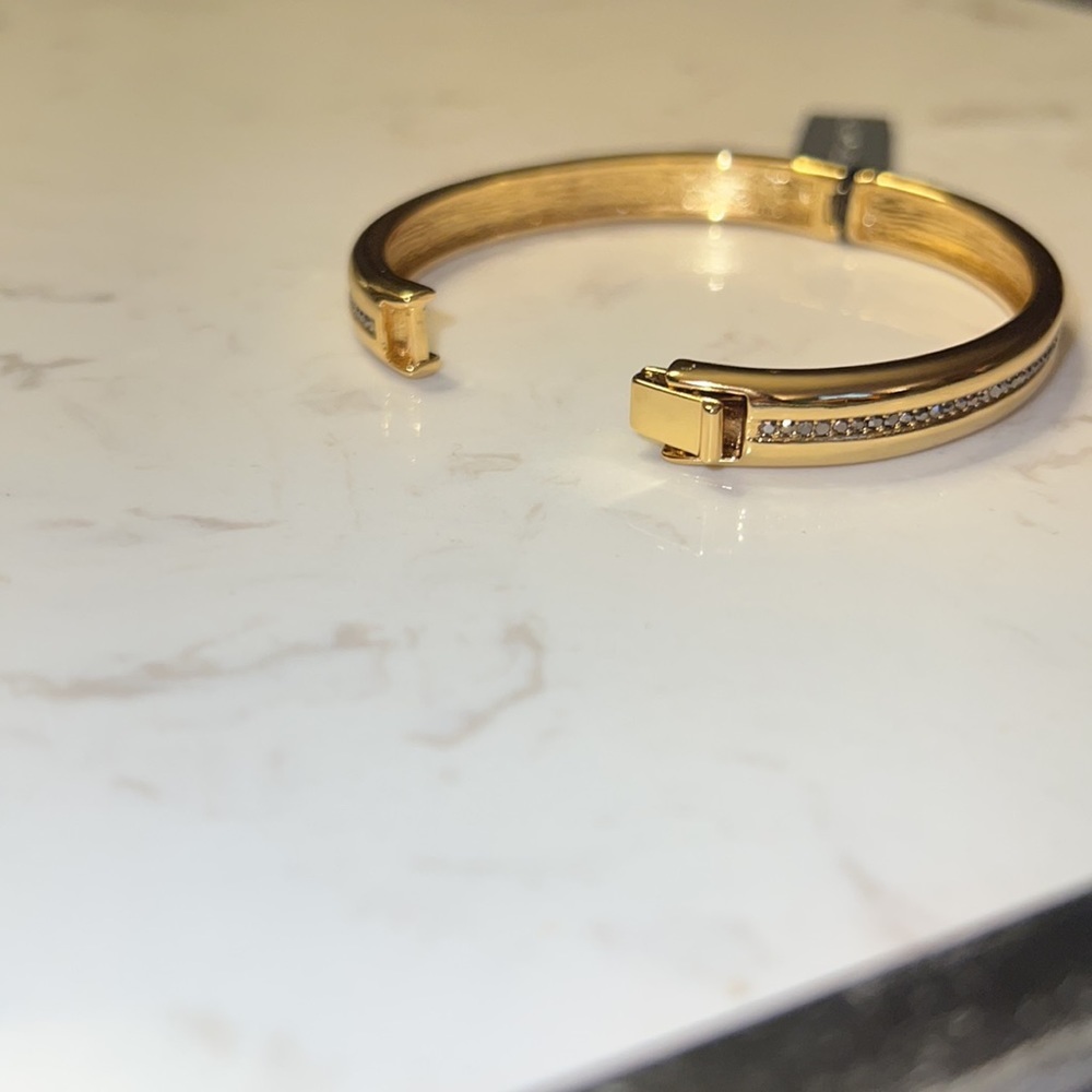 Black Rhinestone Bangle Bracelet - Picture 2 of 3